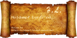 Holdampf Loránd névjegykártya